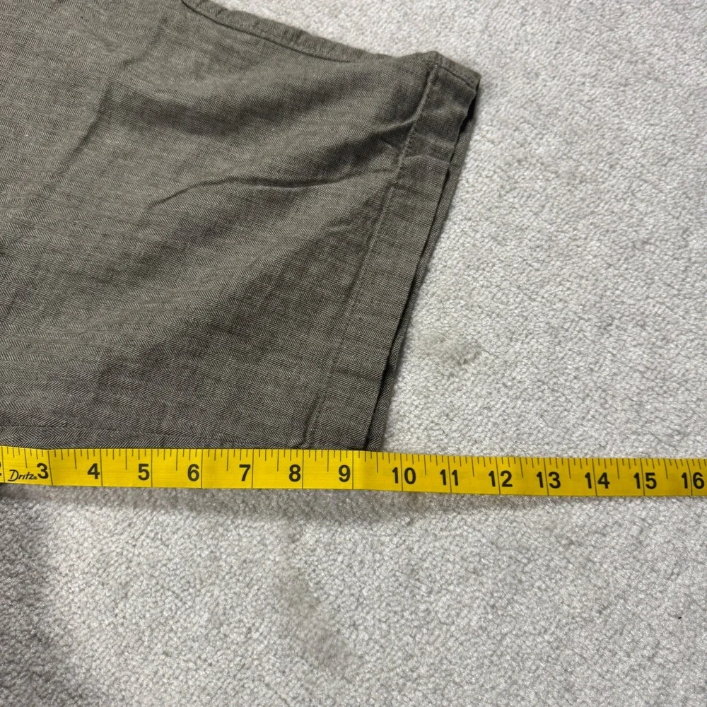 Banana Republic Shorts Men 32 Brown Aiden Slim Linen Cotton Herringbone 9 Inseam